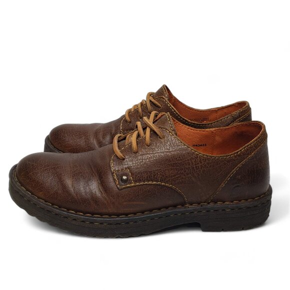 Born Men\'s Brown Oxford Suede Laced Dress Shoes 8 main image 4